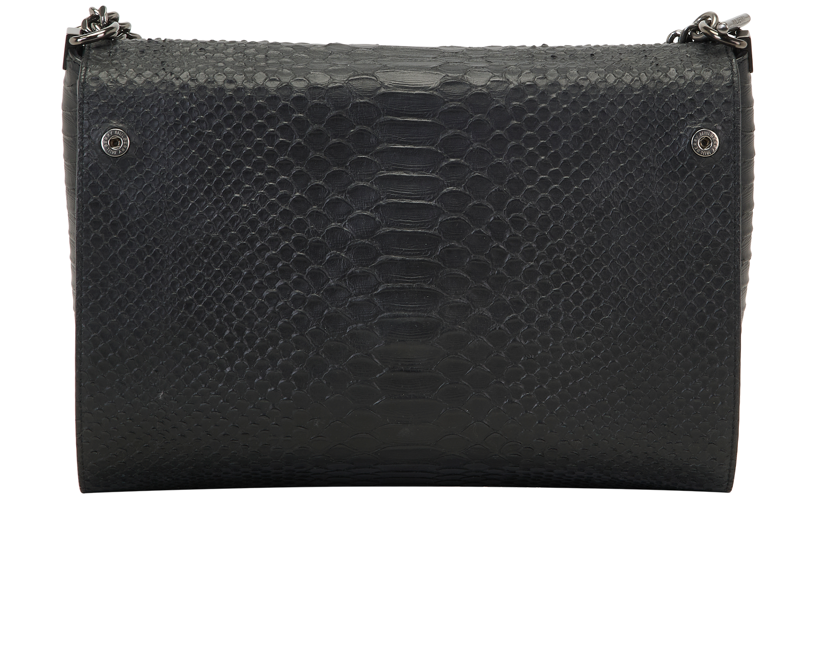 Reversible Python Embossed Delphine, &pound;350, Handbags, Black/Grey, Leather, Back view